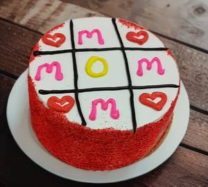 Delicious  Happy Mother's Day Heart Shape Red Velvet Cake