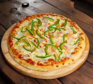 Cheese onion & capsicum pizza
