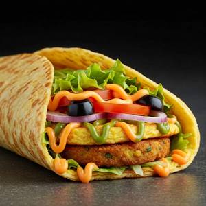 Double Egg Zingy Paneer Patty Wrap