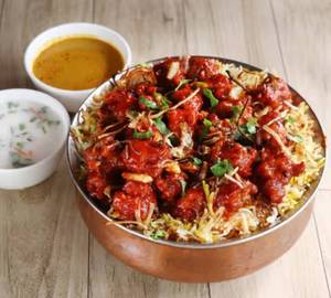 Chicken masala keema balls biryani
