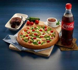 Veggie " Overload " Pizza +" Cheesy Burst " Pizza Combo+ Coke 250 Ml )