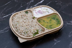 Jeera Rice + Dhal Fry + Raitha