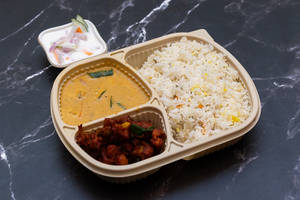 Ghee Rice + Veg Kuruma + Chilli Gobi