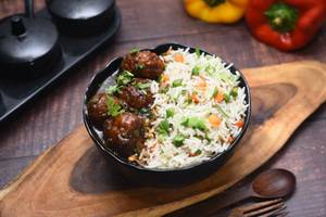 Veg Manchurian + Rice