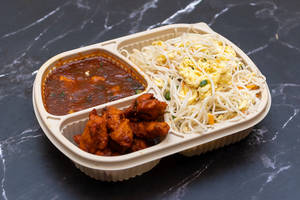 Egg Noodles + Chicken Manchurian Gravy + Chilli Chicken