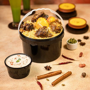 Kolkata Style Bucket Mutton Biryani [Serves 4]