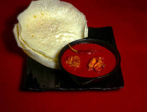 3 Appam + Chicken Curry