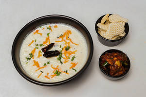 Curd Rice With Chicken Chukka