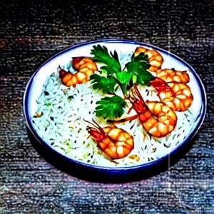 Pot rice prawn