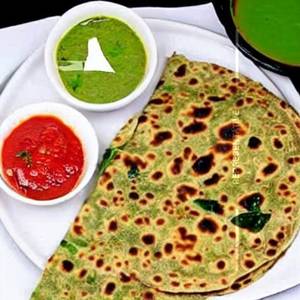 Aloo cheese palak paratha