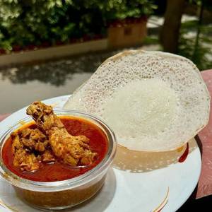 3 Appam + Chicken Curry