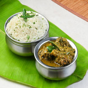Ghee Rice With Gonguru Mutton Curry