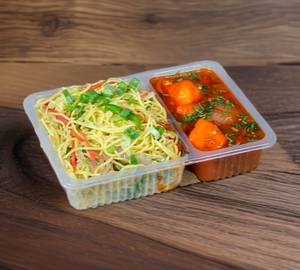 Chilli Paneer + Veg Hakka Noodles