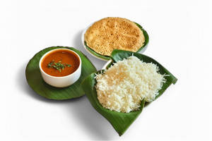 Steamed Rice- Sambhar-Roasted Papad [o]