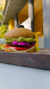 Home-made Gluten-free Vegan Burger