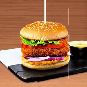 Crispy chicken patty burger