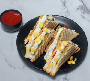 Sweet corn cheese club sandwich