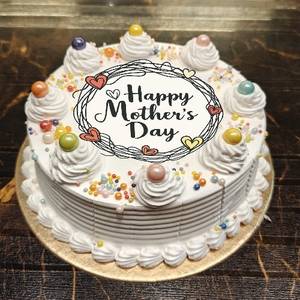 Eggless Photoprint Vanilla Cake Mothers Day