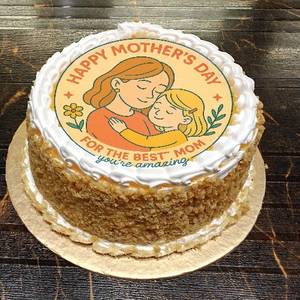 Eggless Photoprint Butterscotch Cake Mothers Day