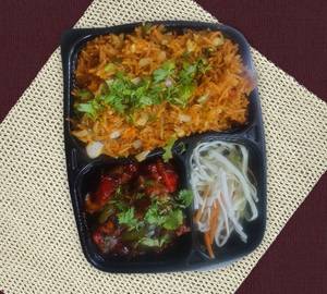 Paneer chilli + veg fried rice+ salad