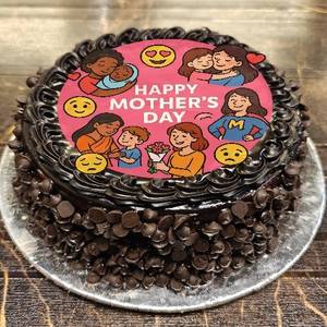 Eggless Photoprint Chocolate Chips Cake Mothers Day