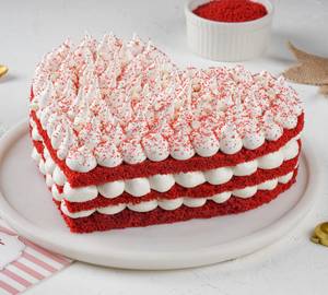 Redvelvet Cheese Bubble Heartshape Cake