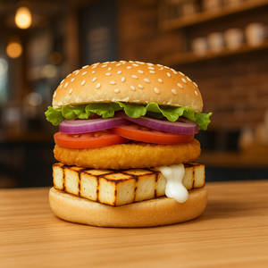 Paneer Bomber Cheese Blast Burger