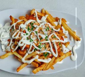 Cheesy chicken fries(loaded fries)