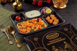 Paneer Subz Biryani Thali with Kebabs