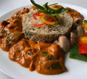 Mushroom and Bell Pepper Fricassee