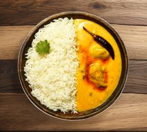 Punjabi kadhi chawal bowl