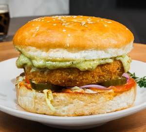 Crispy Veg Double Patty With Cheese Burger