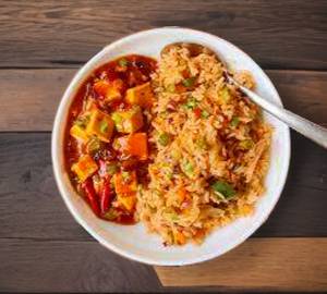 Fried rice chilli paneer bowl