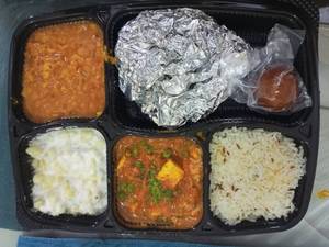 Special Deluxe Thali (2 Desi Ghee Paratha+jeera rice+Daal Tadka+Matar paneer+Boondi Raita+Sweet 