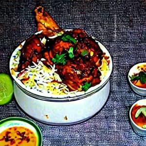 Chicken lollipop biryani