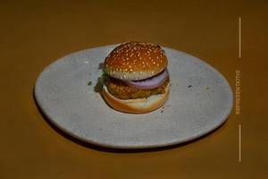 Veg cheese schezwan burger