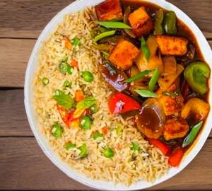 Paneer Chilly + Fried Rice Bowl