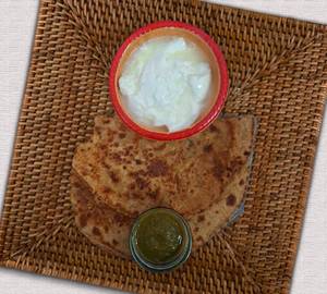 2 aloo paratha + dahi + achar