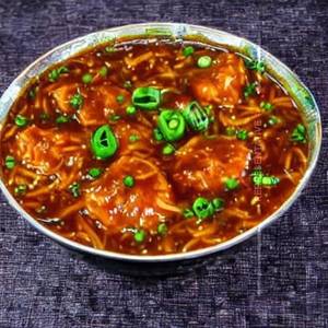 Veg Manchurian dry with veg manchow soup