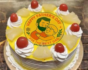 Eggless Photoprint Pineapple Cake Father's Day