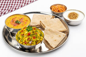 Paneer Bhurji & Yellow Dal With Roti Or Paratha Or Rice