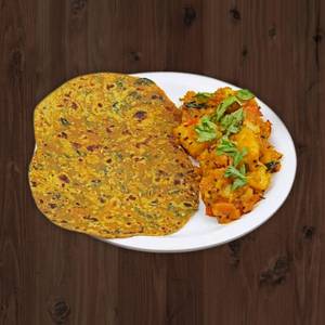 3 thepla + suki bhaji