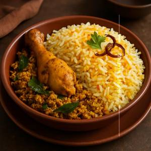 Neyychoru + Chicken Thoran