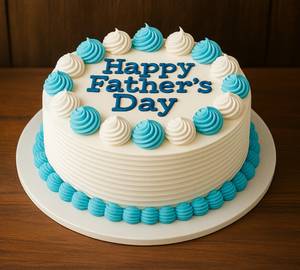 Blue & White Father's Day Cream Cake