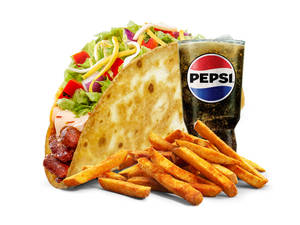 Crunchy Wheat Taco + Pepsi Masala Twist + Seasoned Fries Small