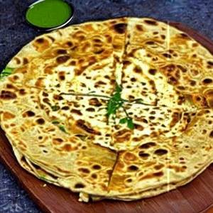 Paneer cheese kurma paratha