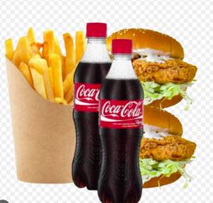 2 Chicken Burger With 1 French Fries [Regular] And 2 Coke [250 Ml]