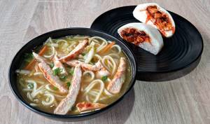 Chicken Noodle Soup And Char Siu Chicken Bun (1pc)
