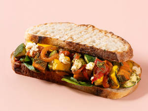 Mediterranean Veggie Sandwich (High Fiber, Low Cal)