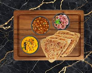 Chana Masala + Dal with Tawa Paratha Meal